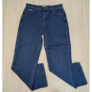 Lee Jeans Women's Blue Dark Stone 8 Petite Relaxed Fit Stretch tagged 10 vintage
